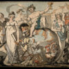 Daniël Veelwaard, a partir de Jacob Smies, A drunken Bacchus cavorts atop the globe, accompanied by For- tune (aguafuerte coloreado), 1809, Wellcome Collection