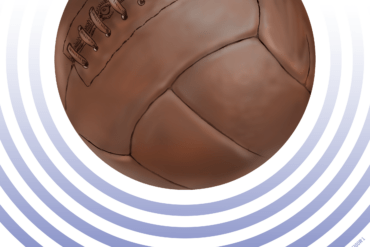Ilustración del balón "T-Model" utilizado en el Mundial de Uruguay 1930