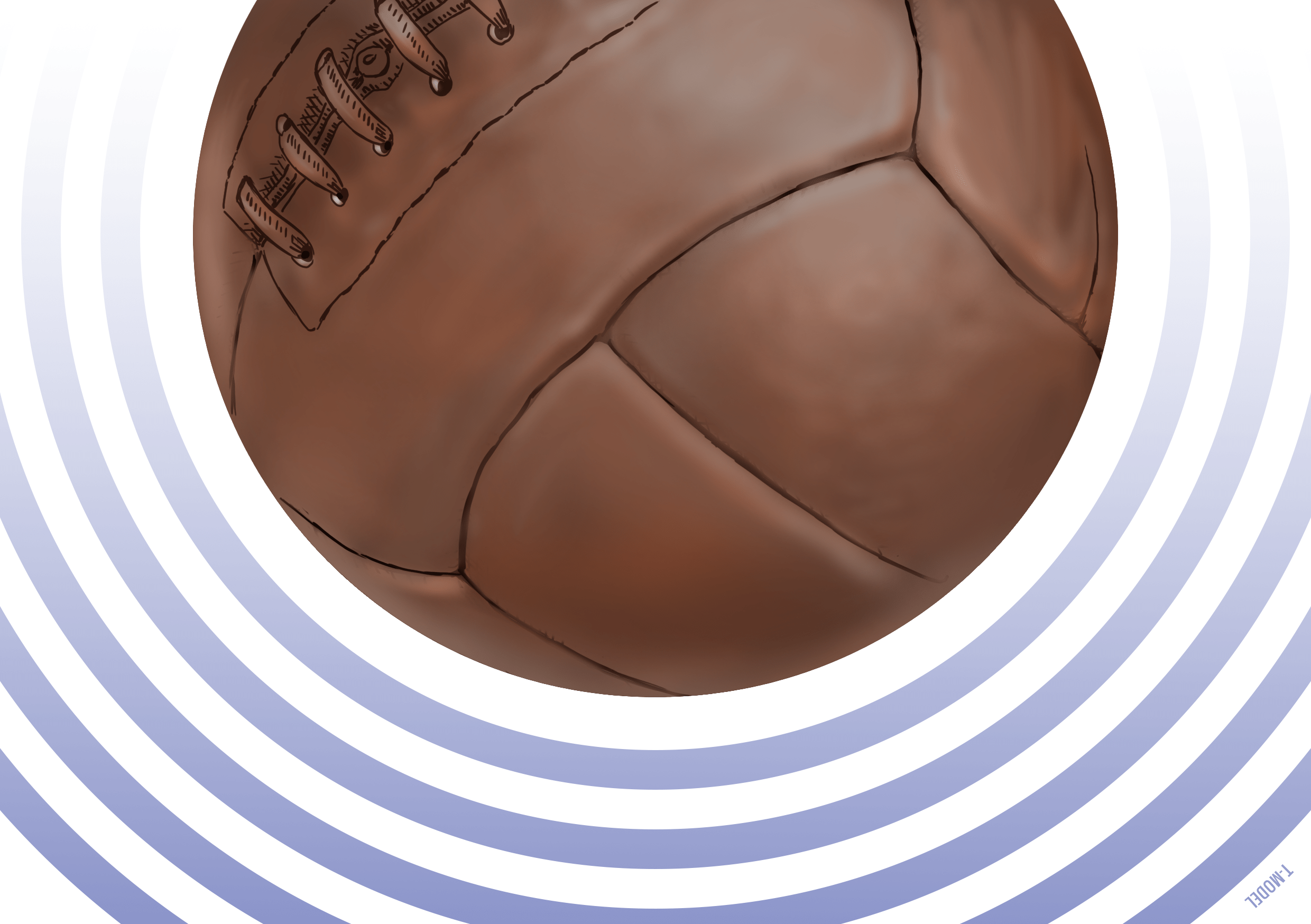 Ilustración del balón "T-Model" utilizado en el Mundial de Uruguay 1930