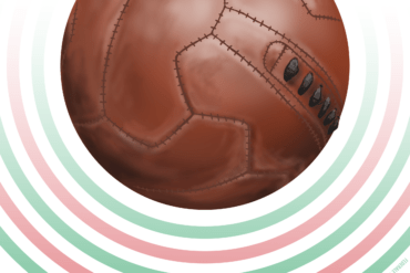 Ilustración del balón "Federale 102" utilizado en el Mundial de Italia 1934. Autor: Pablo Toussaint