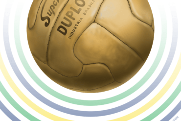 Ilustración del balón "Duplo T" utilizado en el Mundial de Brasil 1950. Autor: Pablo Toussaint