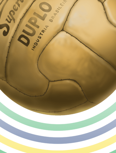 Ilustración del balón "Duplo T" utilizado en el Mundial de Brasil 1950. Autor: Pablo Toussaint