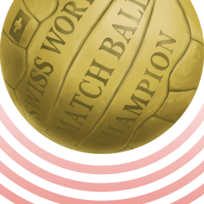 Ilustración del balón "Swiss World Champio" utilizado en el Mundial de Suiza 1954. Autor: Pablo Toussaint