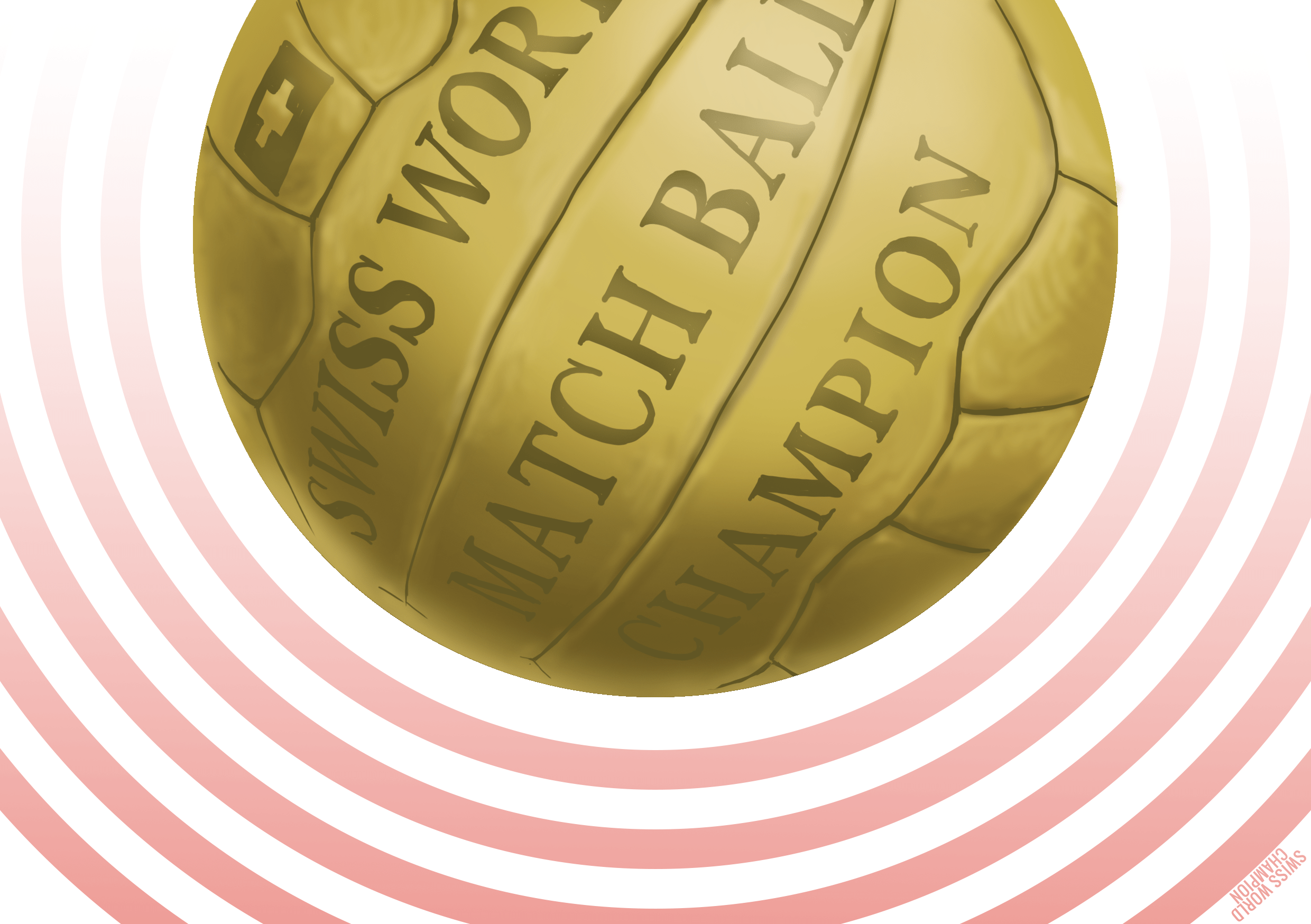 Ilustración del balón "Swiss World Champio" utilizado en el Mundial de Suiza 1954. Autor: Pablo Toussaint