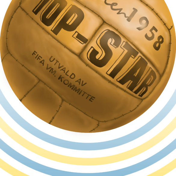 Ilustración del balón "Top-Star" utilizado en el Mundial de Suecia 1958. Autor: Pablo Toussaint