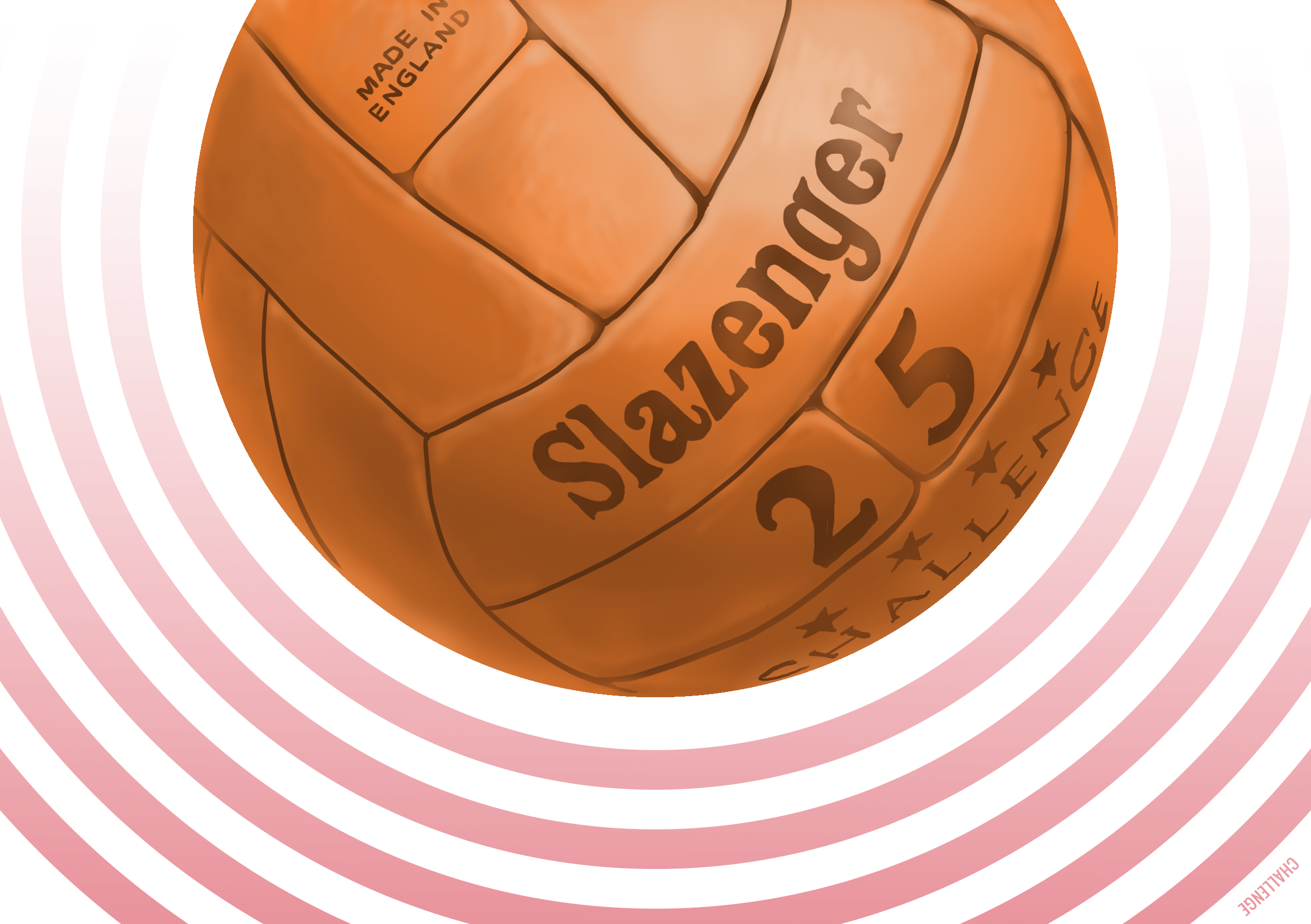 Ilustración del balón "Challenge" utilizado en el Mundial de Inglaterra 1966. Autor: Pablo Toussaint