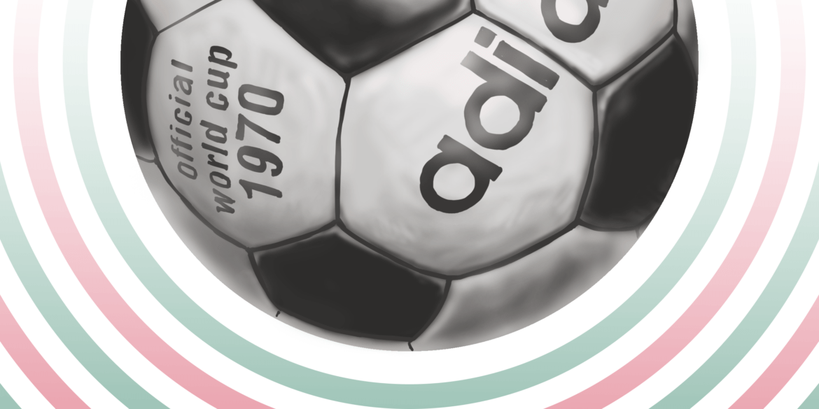 Ilustración del balón "Telstar" utilizado en el Mundial de México 1970. Autor: Pablo Toussaint