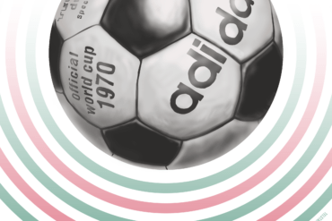 Ilustración del balón "Telstar" utilizado en el Mundial de México 1970. Autor: Pablo Toussaint