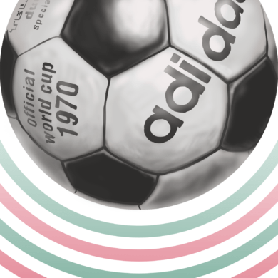 Ilustración del balón "Telstar" utilizado en el Mundial de México 1970. Autor: Pablo Toussaint