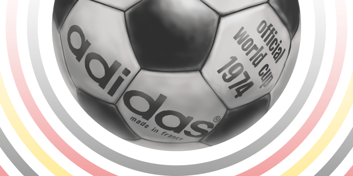 Ilustración del balón "Telstar Durlast" utilizado en el Mundial de Alemania 1974. Autor: Pablo Toussaint