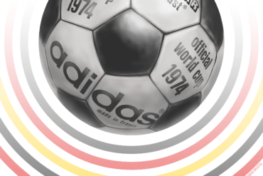Ilustración del balón "Telstar Durlast" utilizado en el Mundial de Alemania 1974. Autor: Pablo Toussaint