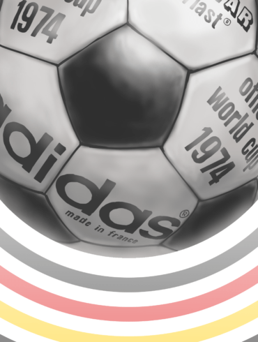 Ilustración del balón "Telstar Durlast" utilizado en el Mundial de Alemania 1974. Autor: Pablo Toussaint