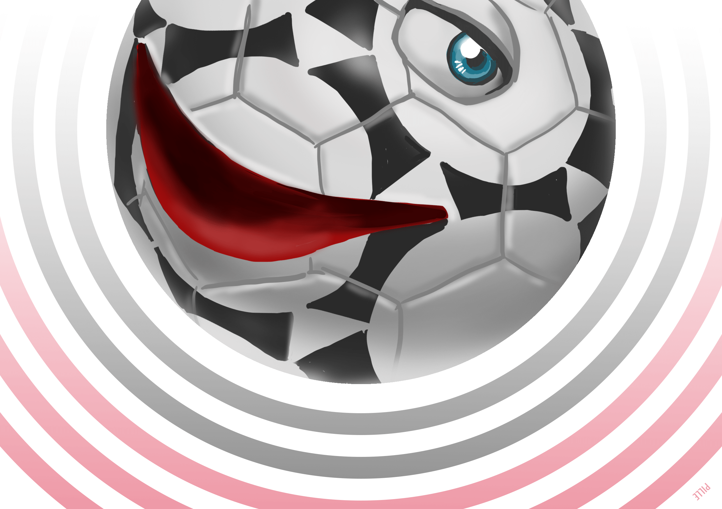 Ilustración del balón "Pille" utilizado como mascota en el Mundial de Alemania 2006. Autor: Pablo Toussaint